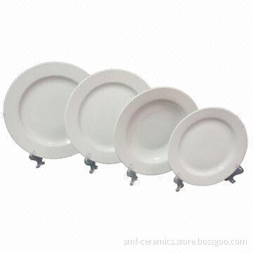 Porcelain Plate Set in Round Shape Without Decal, Available with AB Grade